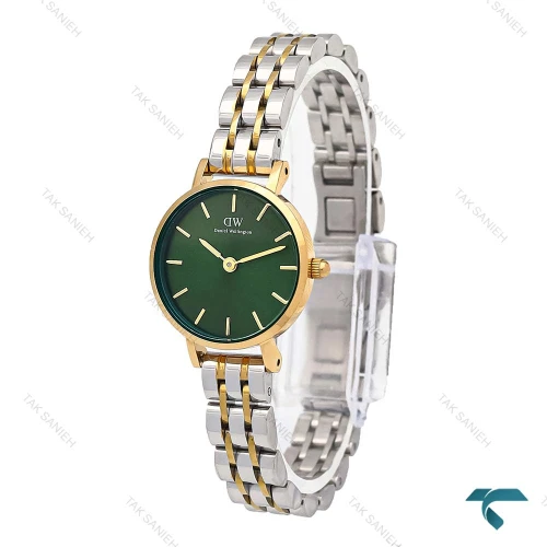 ساعت DW زنانه مینی دورنگ طلایی صفحه سبز DW-6308-L