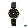 ساعت دنیل ولینگتون زنانه مشکی طلایی بند فلزی اسمال DW-6312-L