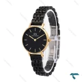 ساعت دنیل ولینگتون زنانه مشکی طلایی بند فلزی اسمال DW-6312-L