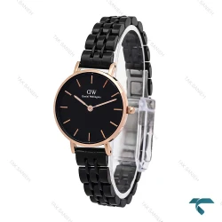 ساعت دنیل ولینگتون زنانه مشکی رزگلد بند فلزی اسمال DW-6313-L