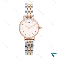 ساعت DW زنانه دورنگ رزگلد صفحه سفید مینی DW-6001-24-L