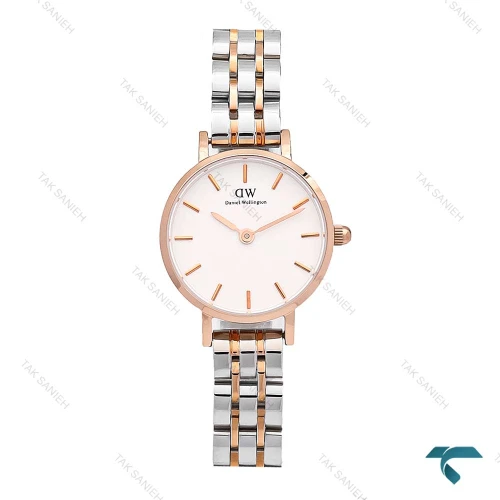 ساعت DW مینی زنانه دورنگ رزگلد صفحه سفید DW-6001-24-L