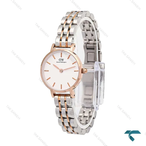 ساعت DW مینی زنانه دورنگ رزگلد صفحه سفید DW-6001-24-L