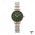 ساعت دی دبلیو زنانه دورنگ رزگلد صفحه سبز مینی DW-6317-L
