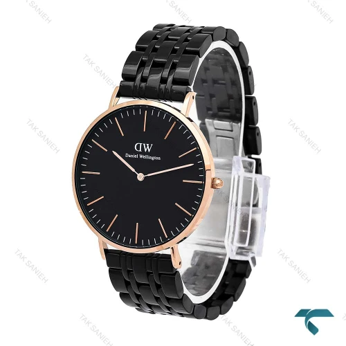 ساعت دنیل ولینگتون مردانه مشکی قاب رزگلد DW-6329-G