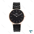 ساعت دنیل ولینگتون مردانه مشکی قاب رزگلد DW-6329-G