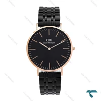 ساعت دنیل ولینگتون مردانه مشکی قاب رزگلد DW-6329-G