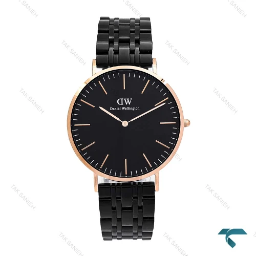 ساعت دنیل ولینگتون مردانه مشکی قاب رزگلد DW-6329-G