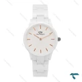 ساعت دنیل ولینگتون زنانه سرامیکی سفید ایندکس رزگلد DW-6330-L