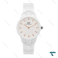 ساعت دنیل ولینگتون زنانه سرامیکی سفید ایندکس رزگلد DW-6330-L