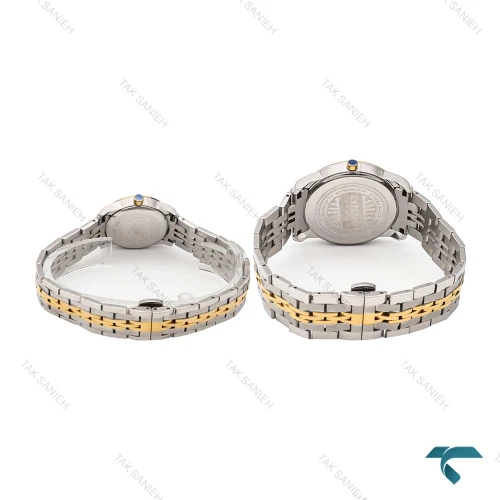 ساعت ست سیتیزن VIP دورنگ طلایی صفحه سفید Citizen-6374-S
