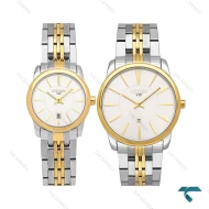 ساعت ست سیتیزن VIP دورنگ طلایی صفحه سفید Citizen-6374-S