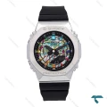 جی شاک زنانه GM-S2100 قاب سیلور صفحه رنگین کمانی G-shock-6386-L