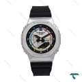 ساعت زنانه جی شاک GM-S2100 سیلور مشکی صفحه رنگین کمانی G-shock-6391-L