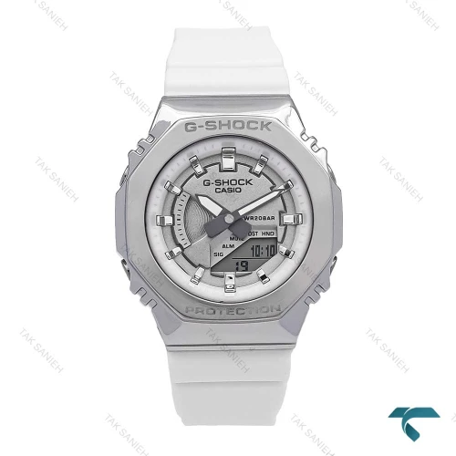 ساعت جیشاک زنانه GM-S2100 زنانه نقره ای سفید G-shock-6392-L