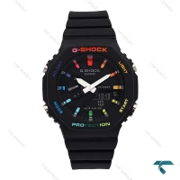 جیشاک زنانه GMA-S2100 مشکی صفحه رنگین کمانی G-shock-6401-L