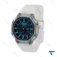 ساعت جیشاک GMA-S2100 زنانه شیشه ای صفحه آبی G-shock-6413-L
