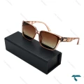 عینک دودی پرادا زنانه فریم شفاف قهوه ای پلاریزه Prada-6489-L