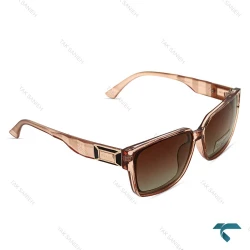 عینک دودی پرادا زنانه فریم شفاف قهوه ای پلاریزه Prada-6489-L