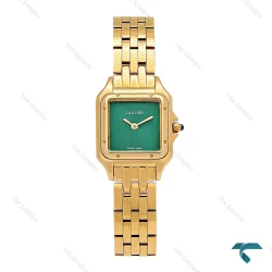 ساعت کارتیه زنانه طلایی صفحه سبز مهندسی اسمال Cartier-6492-L