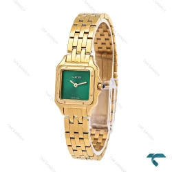 ساعت کارتیه زنانه طلایی صفحه سبز مهندسی اسمال Cartier-6492-L