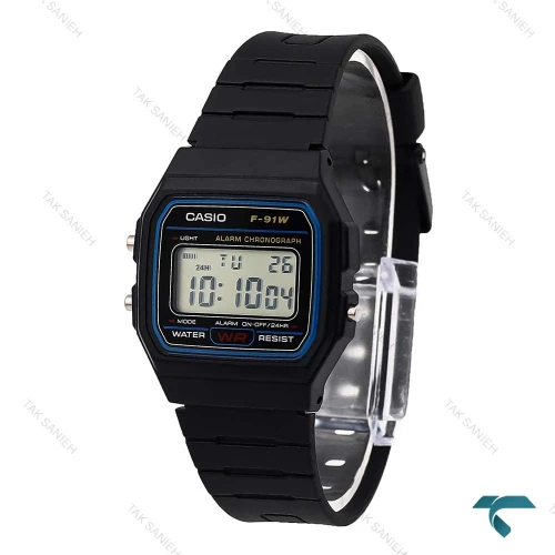 ساعت کاسیو F-91W نوستالژی مشکی آبی Casio-6495-G