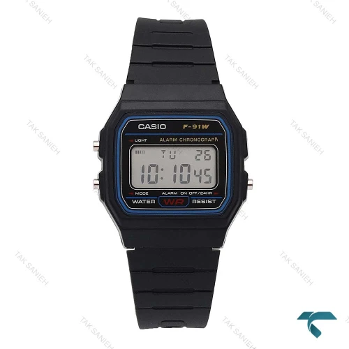 ساعت کاسیو F-91W نوستالژی مشکی آبی Casio-6495-G