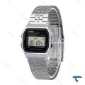 ساعت کاسیو نوستالژی A159WA مردانه استیل صفحه مشکی Casio-6496-G