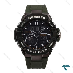 ساعت هامر مردانه 1432 دوزمانه سبز مشکی Hummer-6511-G
