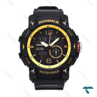 ساعت مچی هامر دوزمانه 1428 مردانه زرد مشکی Hummer-6512-G