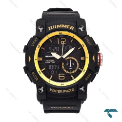 ساعت مچی هامر دوزمانه 1428 مردانه زرد مشکی Hummer-6512-G