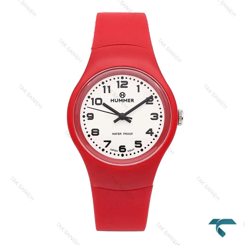 ساعت هامر زنانه خلبانی قرمز صفحه سفید Hummer-6521-U
