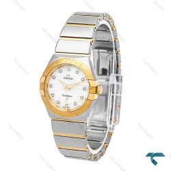 ساعت امگا کانسلیشن زنانه دورنگ طلایی صفحه طرح دار Omega-6528-L