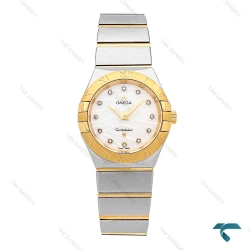 ساعت امگا کانسلیشن زنانه دورنگ طلایی صفحه طرح دار Omega-6528-L