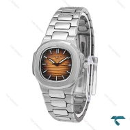 ساعت پتک فیلیپ زنانه استیل صفحه مشکی نارنجی Patek-6530-L