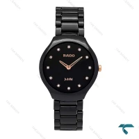 ساعت رادو زنانه سرامیکی مشکی ایندکس نگین Rado-6537-L