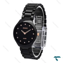 ساعت رادو زنانه سرامیکی مشکی ایندکس نگین Rado-6537-L