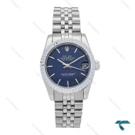 ساعت رولکس زنانه استیل صفحه سرمه ای خطی مدیوم Rolex-6541-L