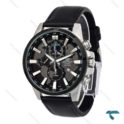 ساعت کاسیو ادیفایس EFR303 مردانه سیلور بند چرم مشکی Casio-6572-G