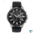 ساعت کاسیو ادیفایس EFR303 مردانه سیلور بند چرم مشکی Casio-6572-G