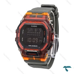 ساعت جیشاک GB200 مردانه طوسی نارنجی Gshock-6552-G