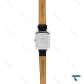 ساعت دنیل ولینگتون زنانه مستطیلی بند چرم مشکی صفحه سرمه ای DW-6576-L