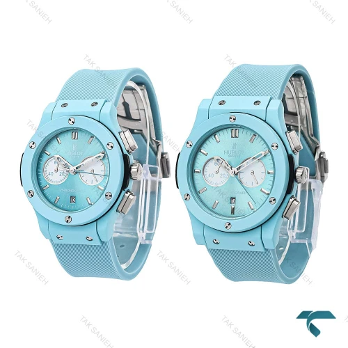 ساعت ست هابلوت آبی سه موتوره کرنوگراف Hublot-6585-S