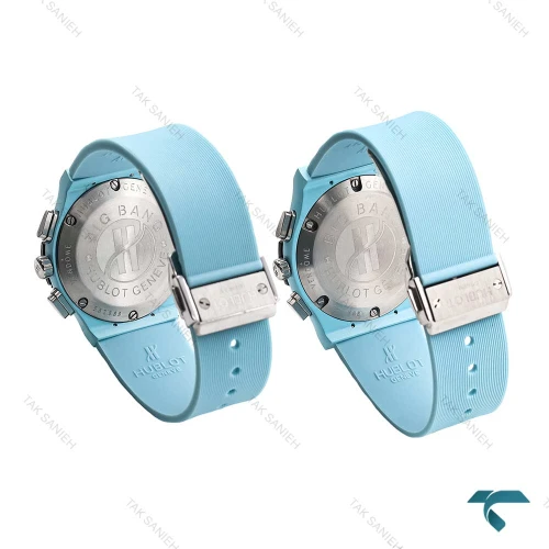 ساعت ست هابلوت آبی سه موتوره کرنوگراف Hublot-6585-S
