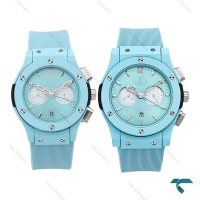 ساعت ست هابلوت آبی سه موتوره کرنوگراف Hublot-6585-S