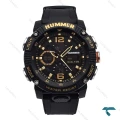 ساعت مردانه هامر 2002 دوزمانه مشکی عقربه طلایی Hummer-6590-G