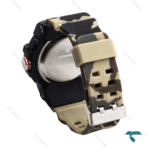 ساعت هامر مردانه 1440 دوزمانه خاکی ارتشی Hummer-6593-G