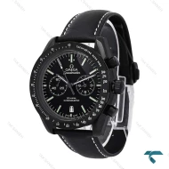 ساعت امگا اسپیدمستر مردانه بندچرم فول مشکی Omega-6595-G