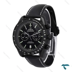 ساعت امگا اسپیدمستر مردانه بندچرم فول مشکی Omega-6595-G