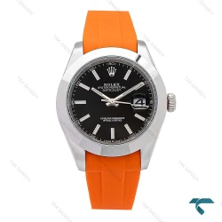 ساعت مردانه رولکس DateJust 2 بند رابر نارنجی Rolex-6609-G